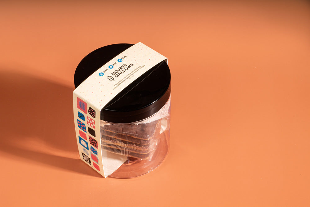 s'mores kit on pink and yellow